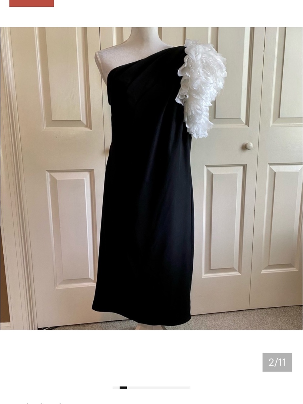 Tadashi Shoji One Shoulder Crepe Cocktail Dress - Picture 4 of 4